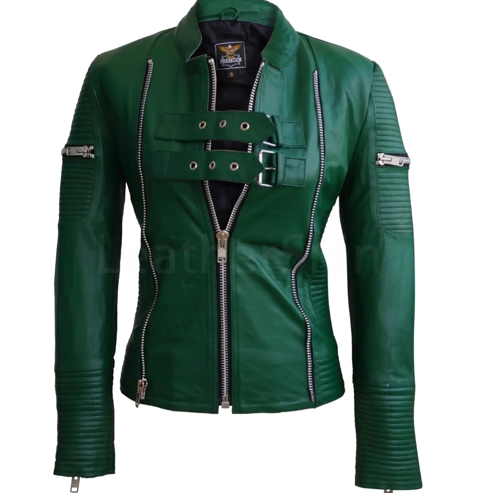 NWT Emerald Leather Jacket Medium